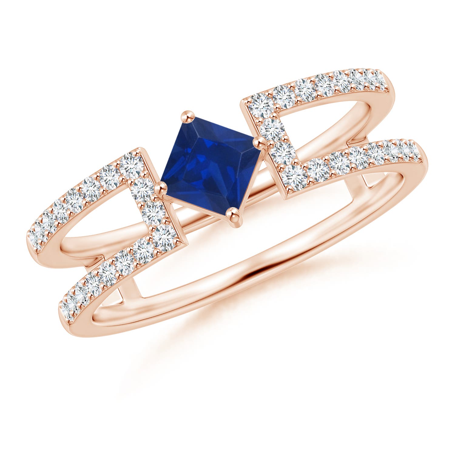 AAA - Blue Sapphire / 0.65 CT / 14 KT Rose Gold