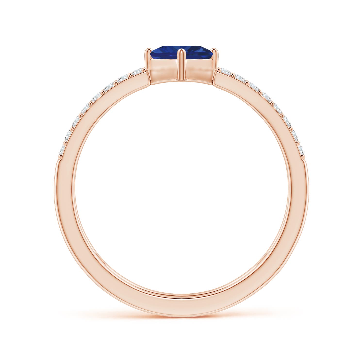 AAA - Blue Sapphire / 0.65 CT / 14 KT Rose Gold