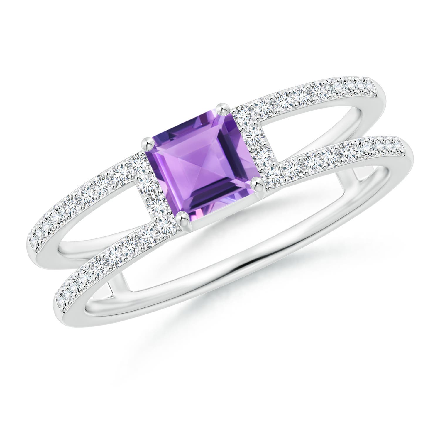 A - Amethyst / 0.94 CT / 14 KT White Gold