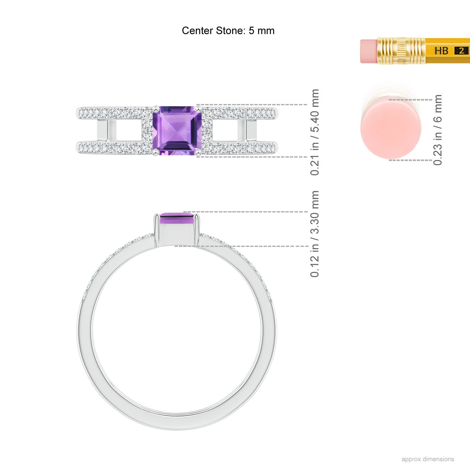 A - Amethyst / 0.94 CT / 14 KT White Gold