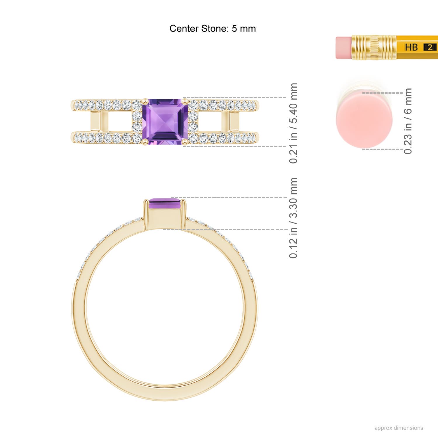 A - Amethyst / 0.94 CT / 14 KT Yellow Gold