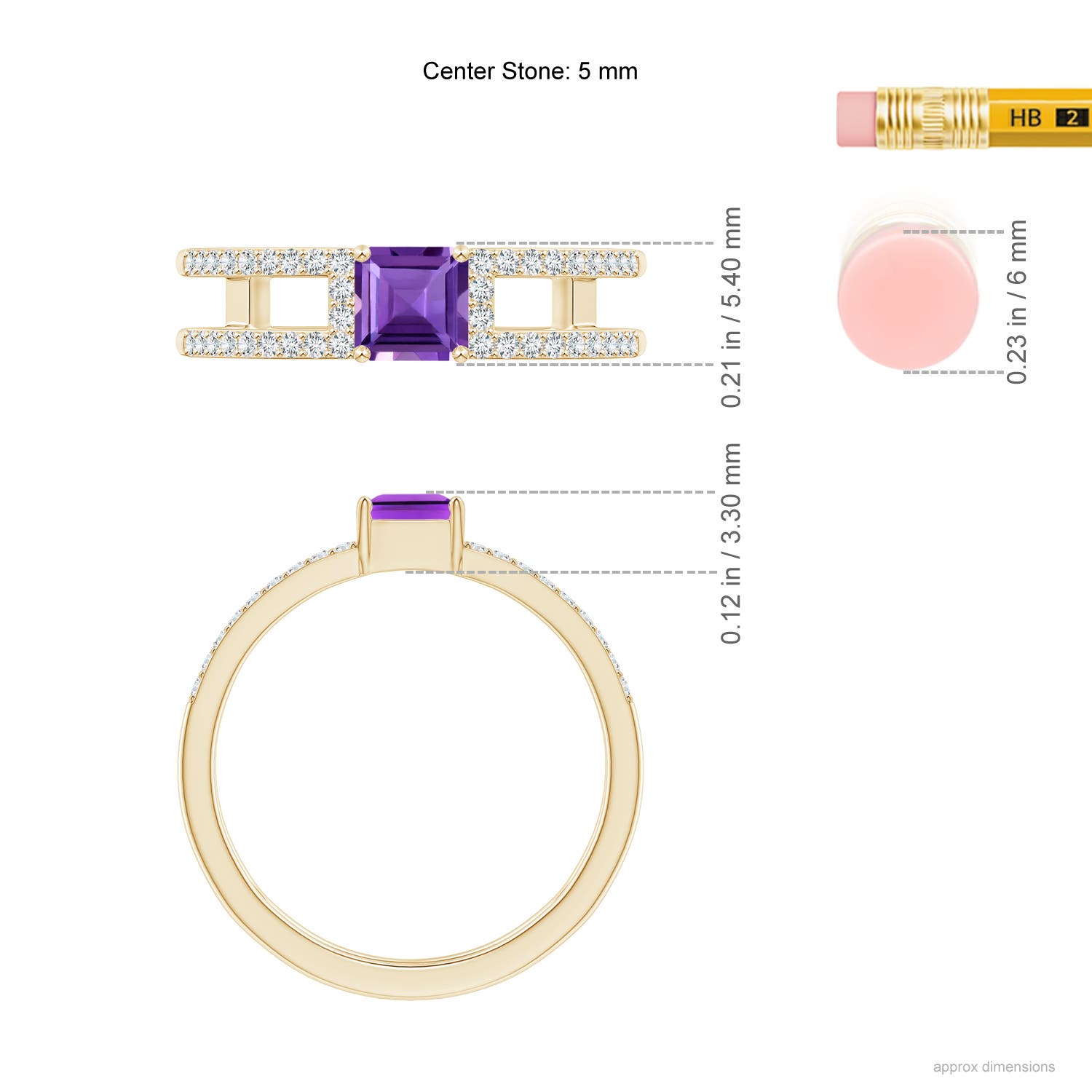 AAA - Amethyst / 0.94 CT / 14 KT Yellow Gold