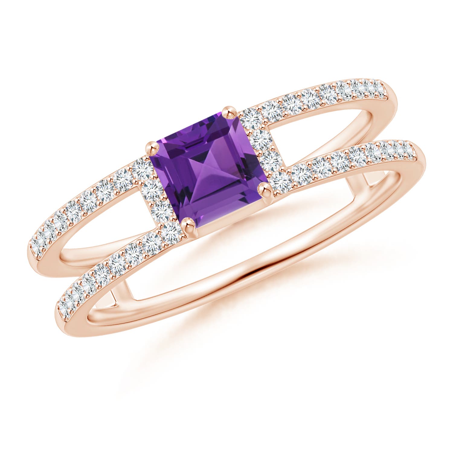 AAAA - Amethyst / 0.94 CT / 14 KT Rose Gold