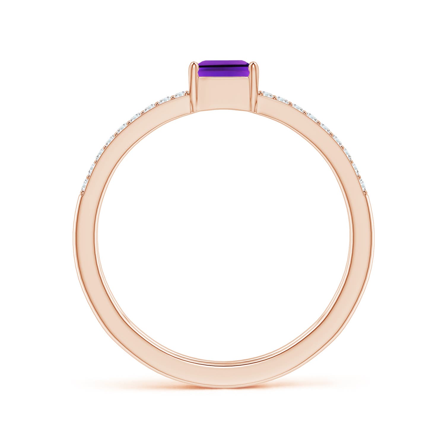 AAAA - Amethyst / 0.94 CT / 14 KT Rose Gold