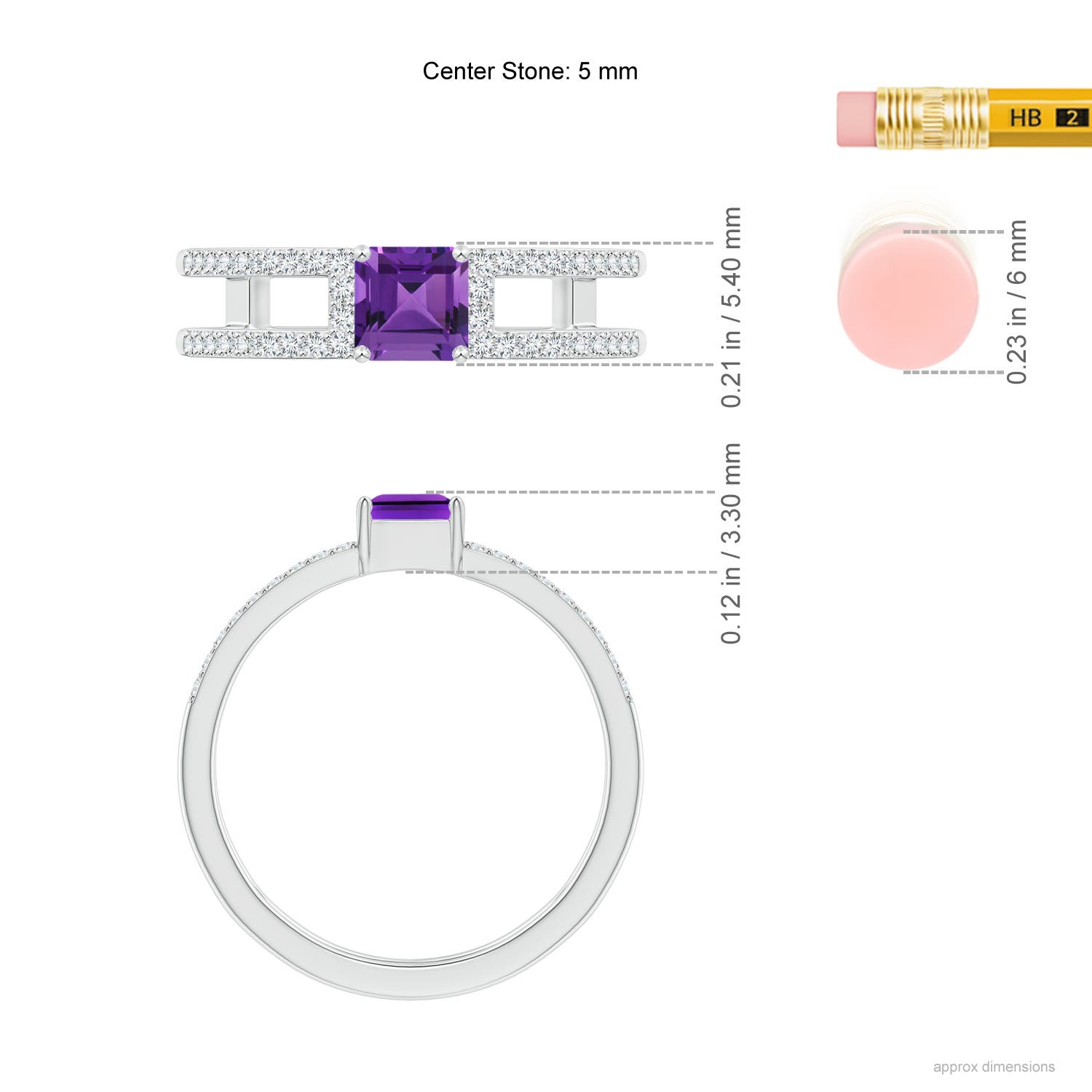 AAAA - Amethyst / 0.94 CT / 14 KT White Gold