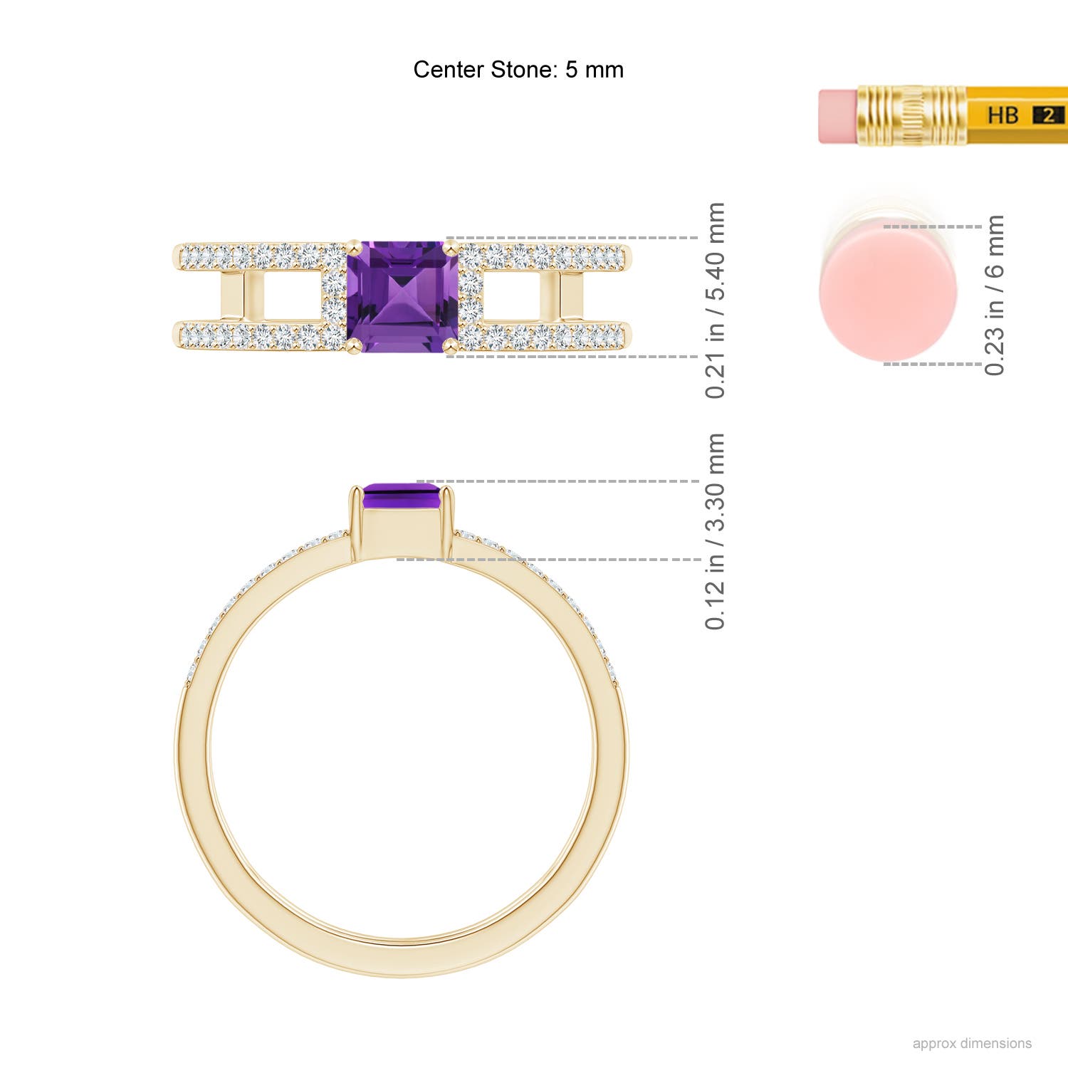 AAAA - Amethyst / 0.94 CT / 14 KT Yellow Gold