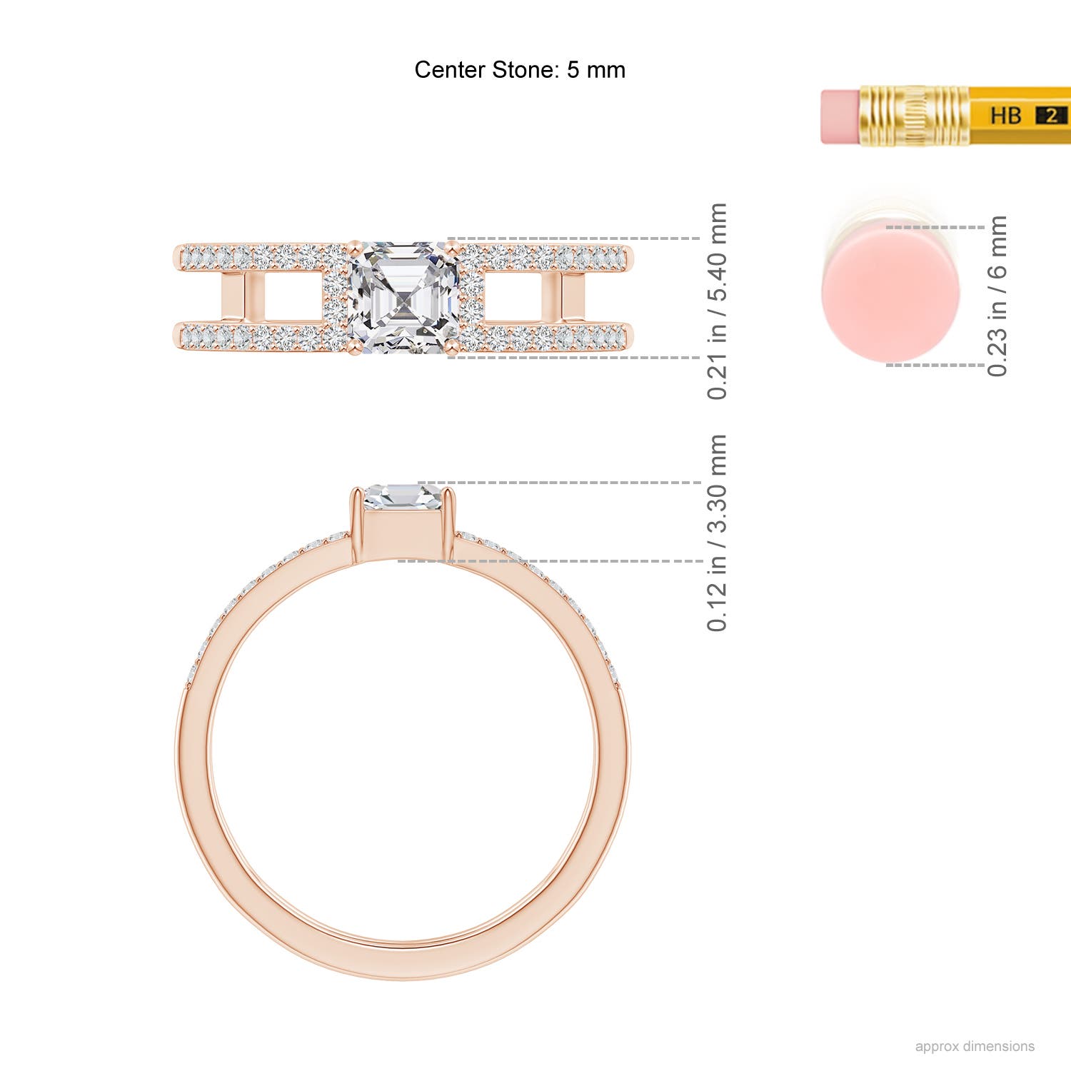 H, SI2 / 1.04 CT / 14 KT Rose Gold