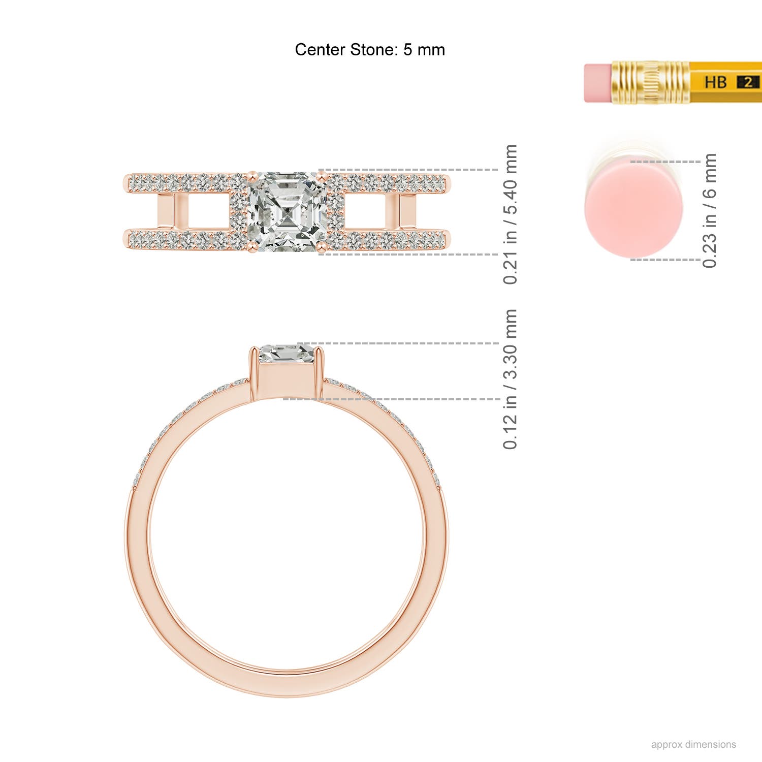 K, I3 / 1.04 CT / 14 KT Rose Gold