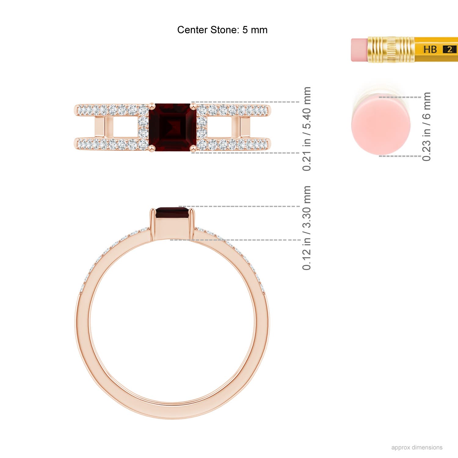 A - Garnet / 1.04 CT / 14 KT Rose Gold