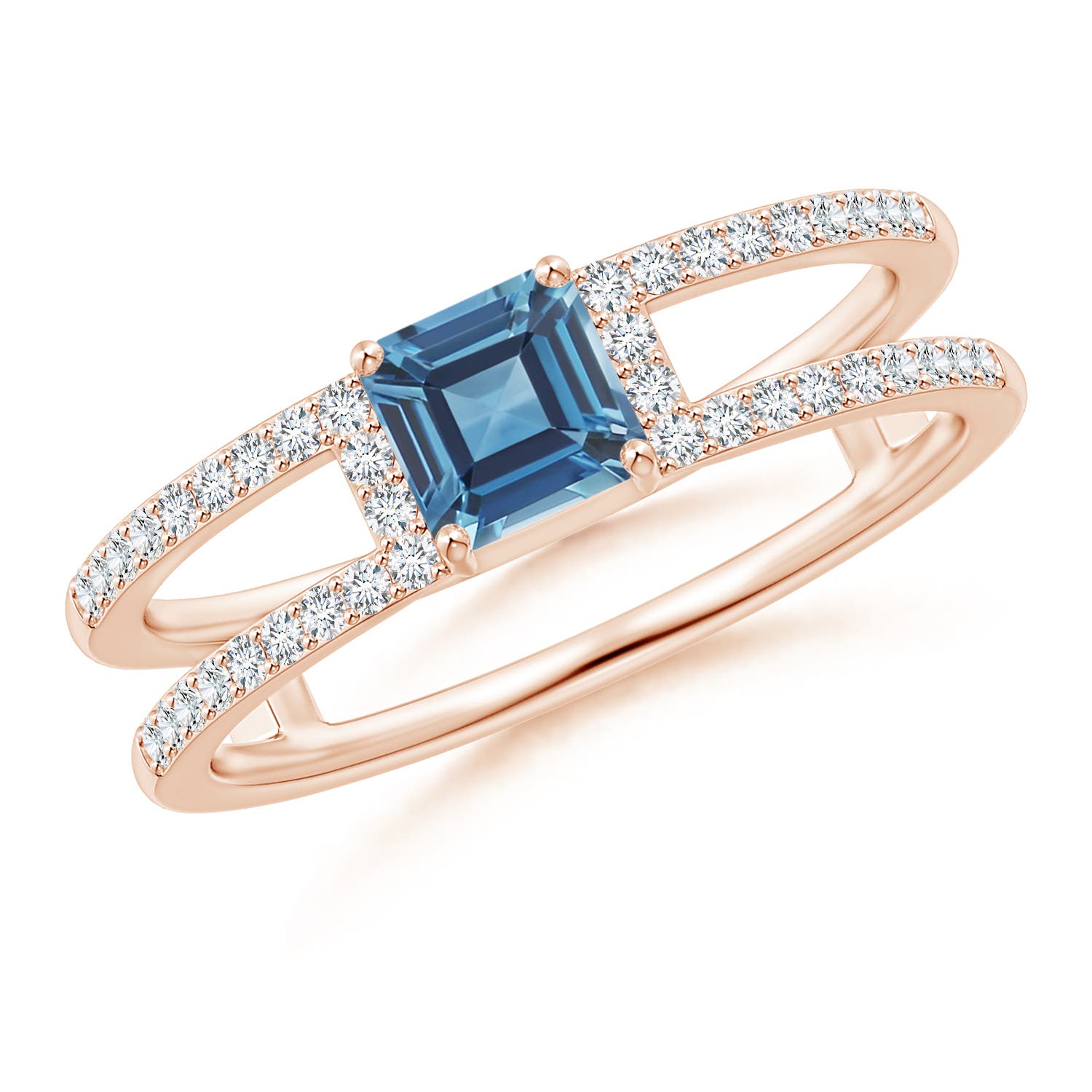 A - London Blue Topaz / 1.04 CT / 14 KT Rose Gold