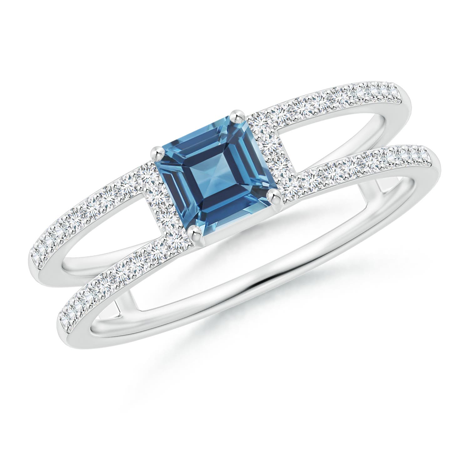 A - London Blue Topaz / 1.04 CT / 14 KT White Gold