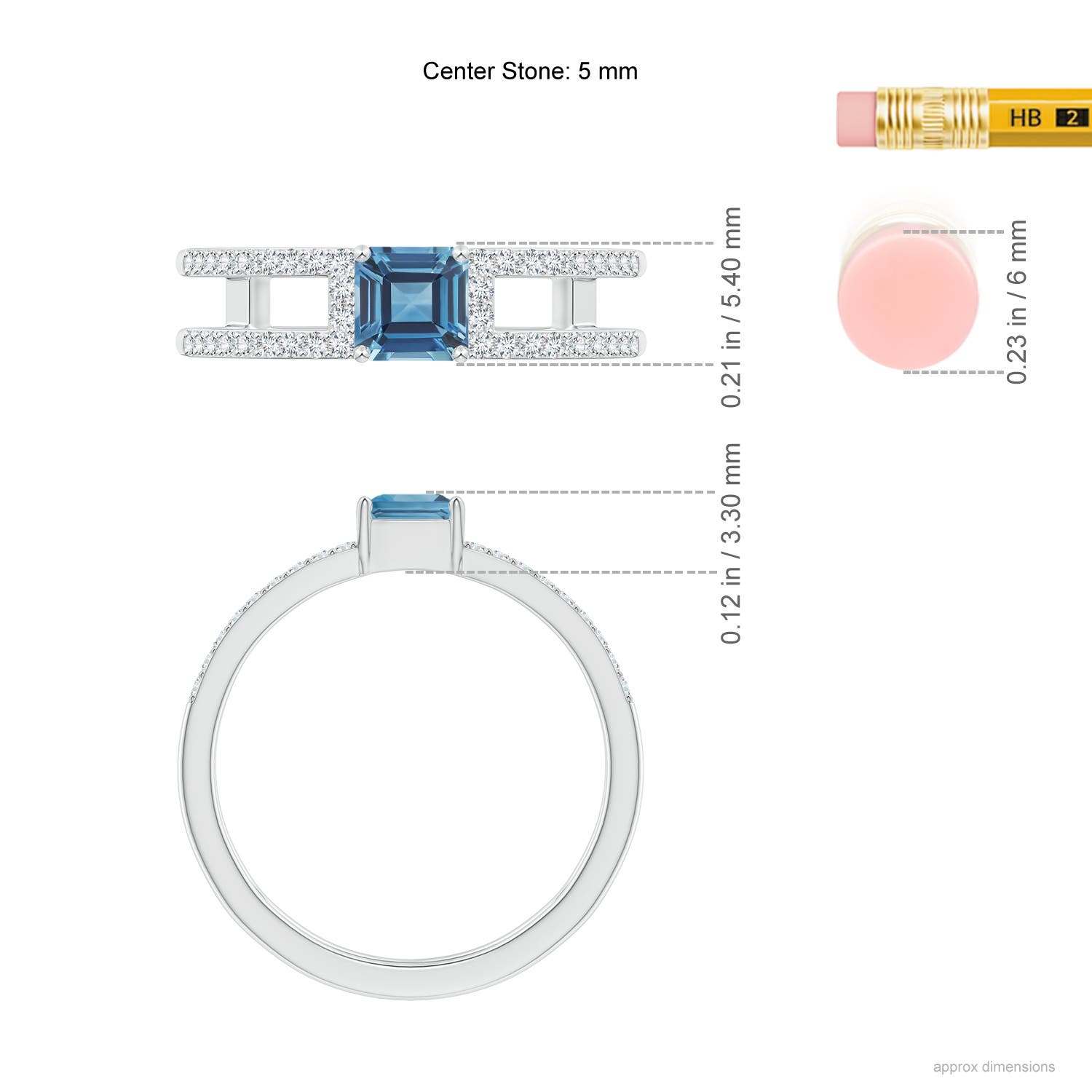 A - London Blue Topaz / 1.04 CT / 14 KT White Gold