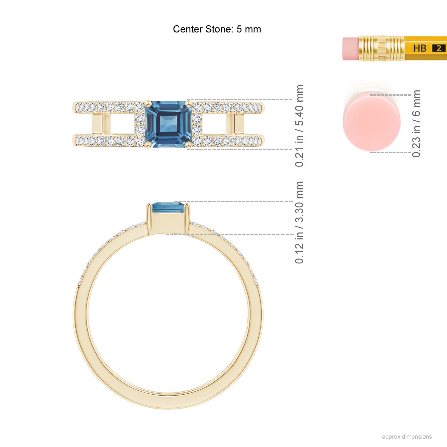 A - London Blue Topaz / 1.04 CT / 14 KT Yellow Gold