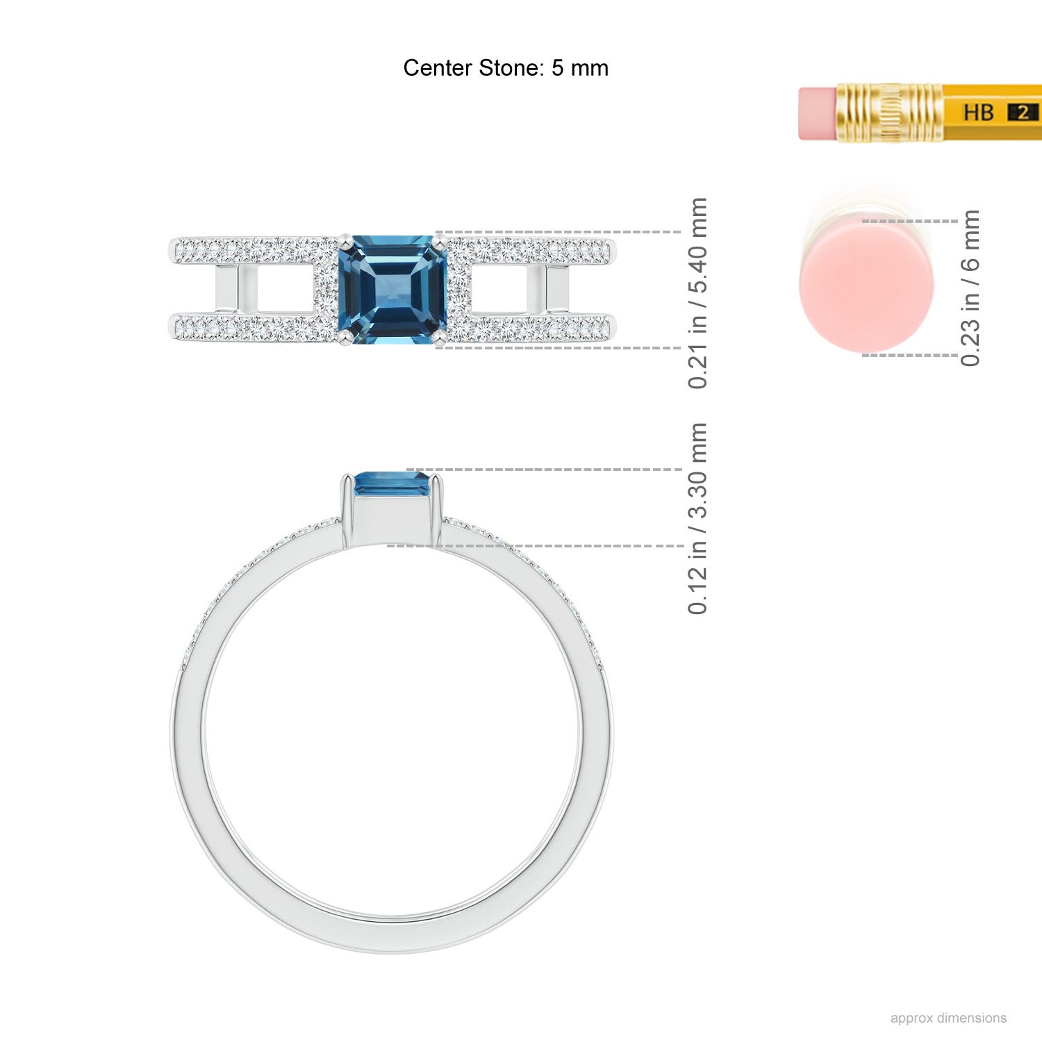 AA - London Blue Topaz / 1.04 CT / 14 KT White Gold