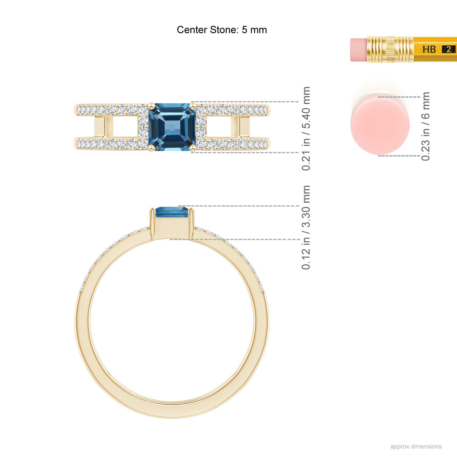 AA - London Blue Topaz / 1.04 CT / 14 KT Yellow Gold