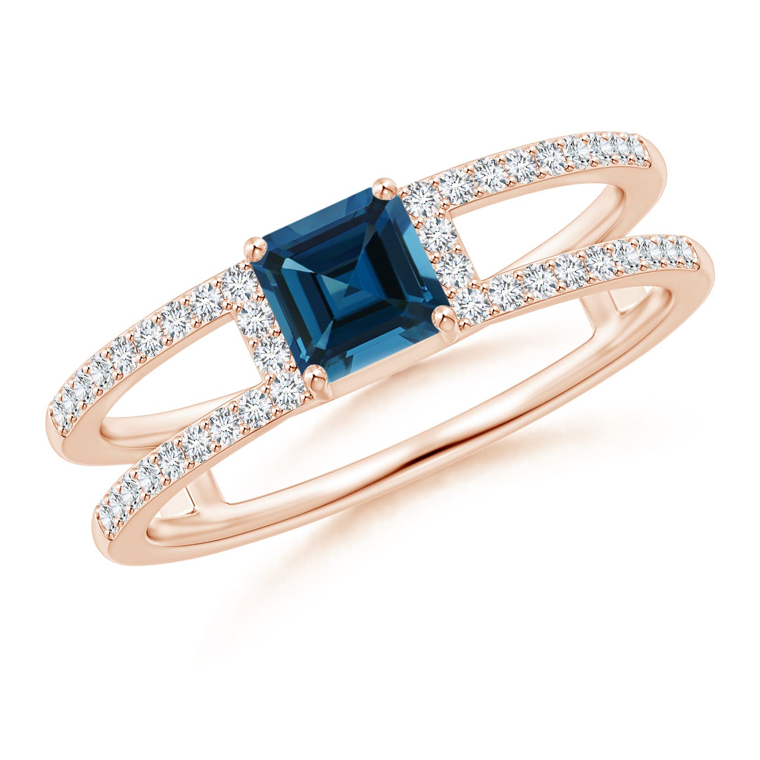 AAA - London Blue Topaz / 1.04 CT / 14 KT Rose Gold