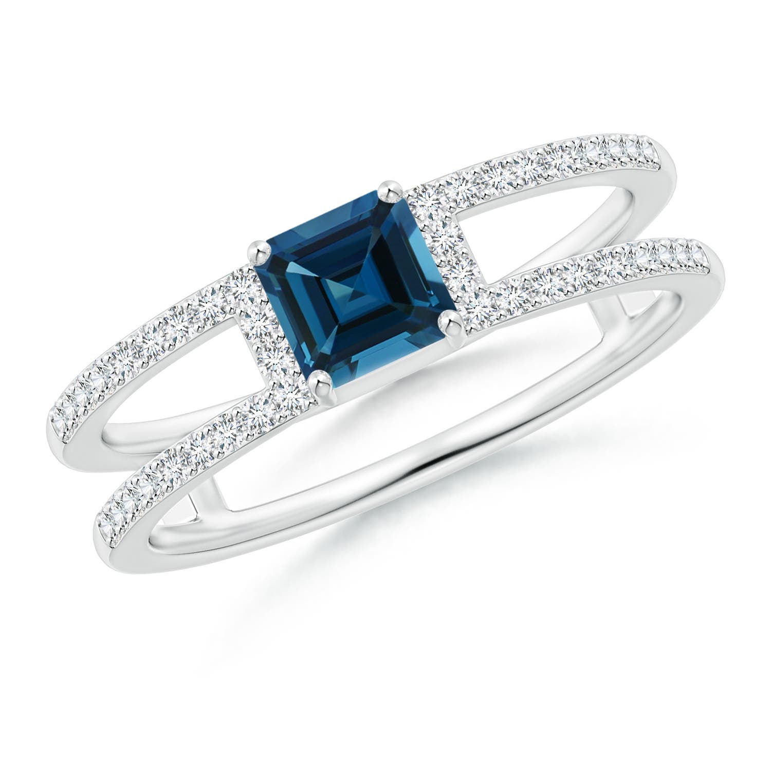 AAA - London Blue Topaz / 1.04 CT / 14 KT White Gold