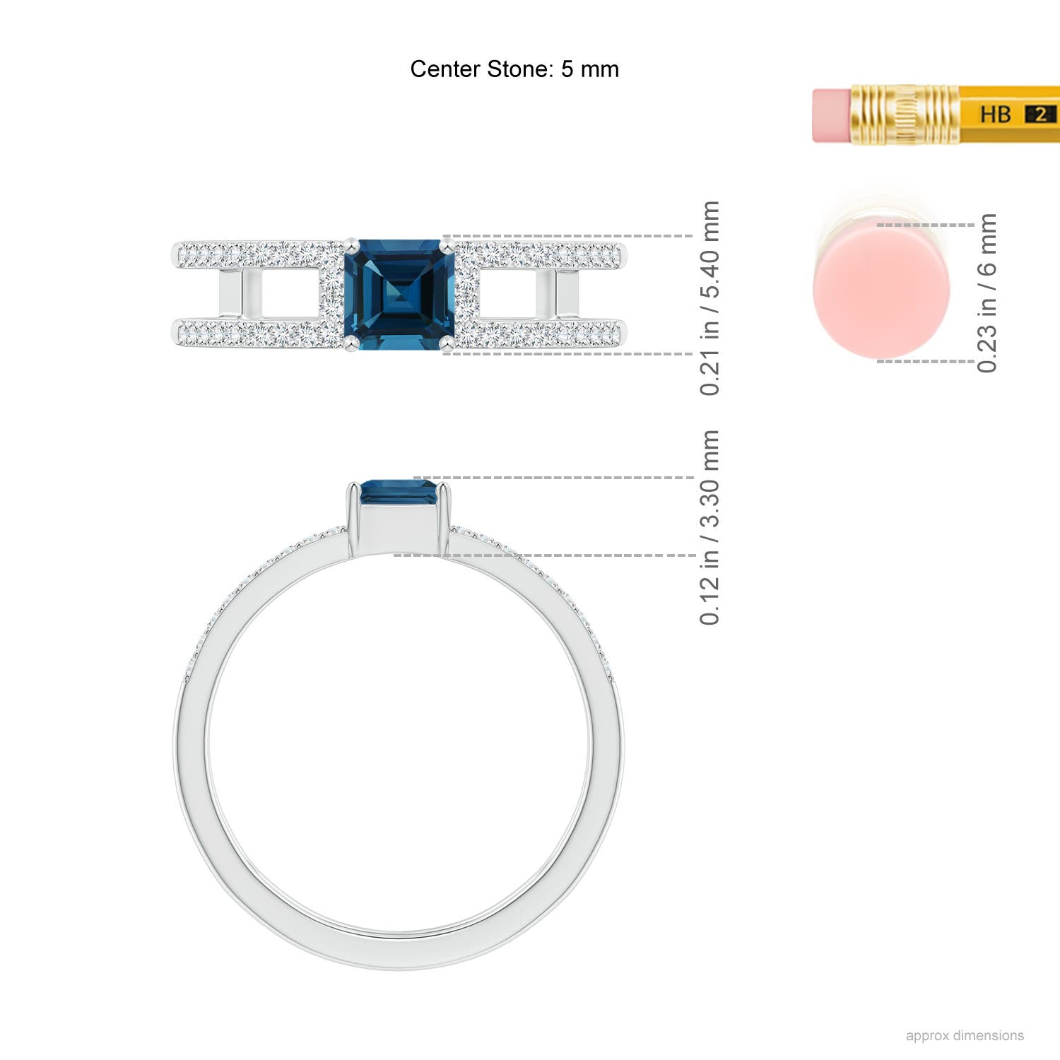 AAA - London Blue Topaz / 1.04 CT / 14 KT White Gold