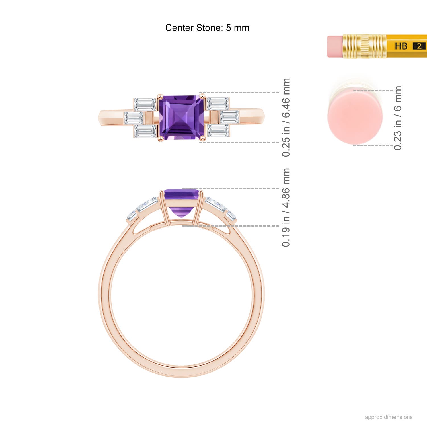 AAA - Amethyst / 1.12 CT / 14 KT Rose Gold