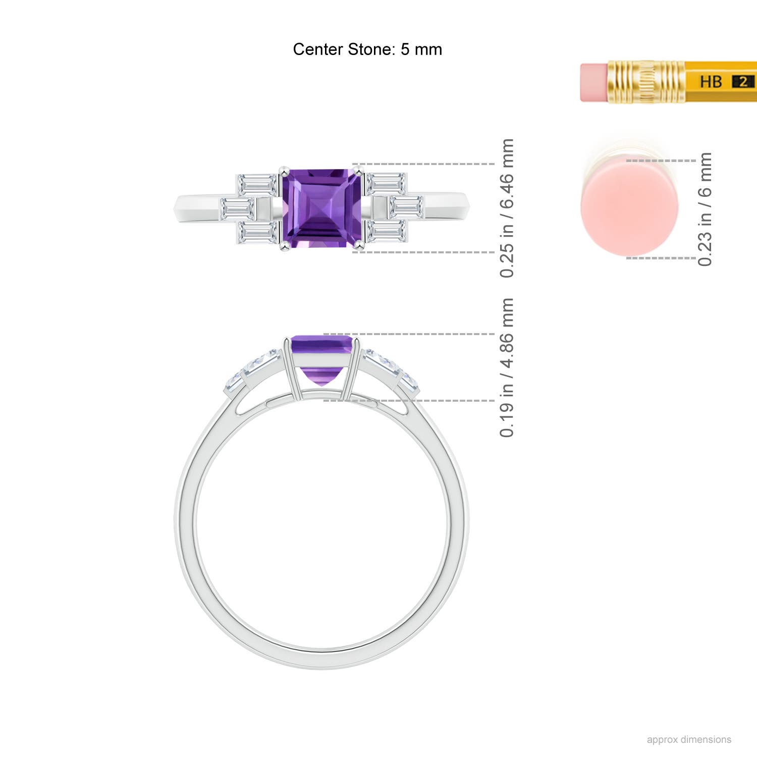 AAA - Amethyst / 1.12 CT / 14 KT White Gold