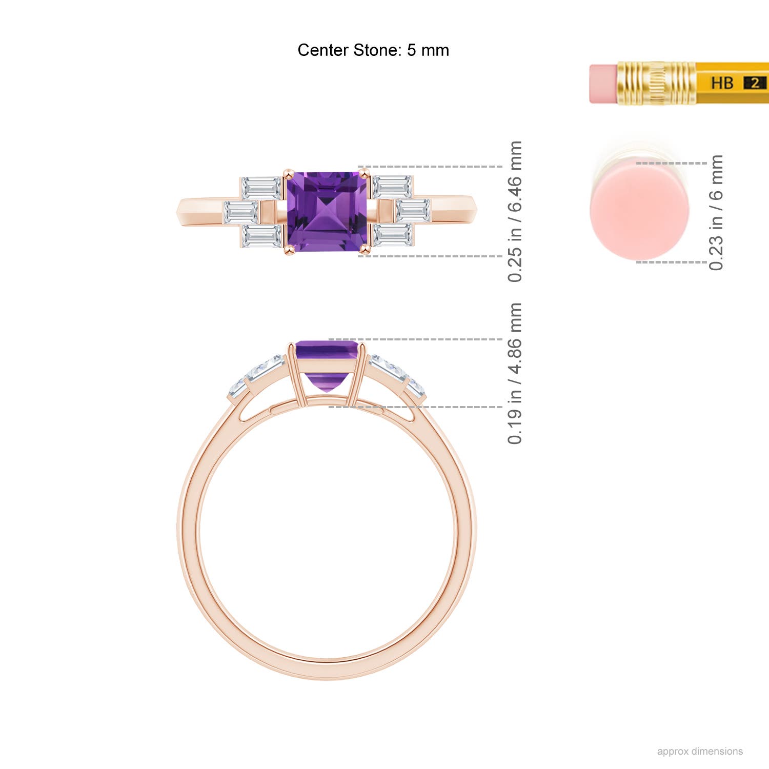 AAAA - Amethyst / 1.12 CT / 14 KT Rose Gold