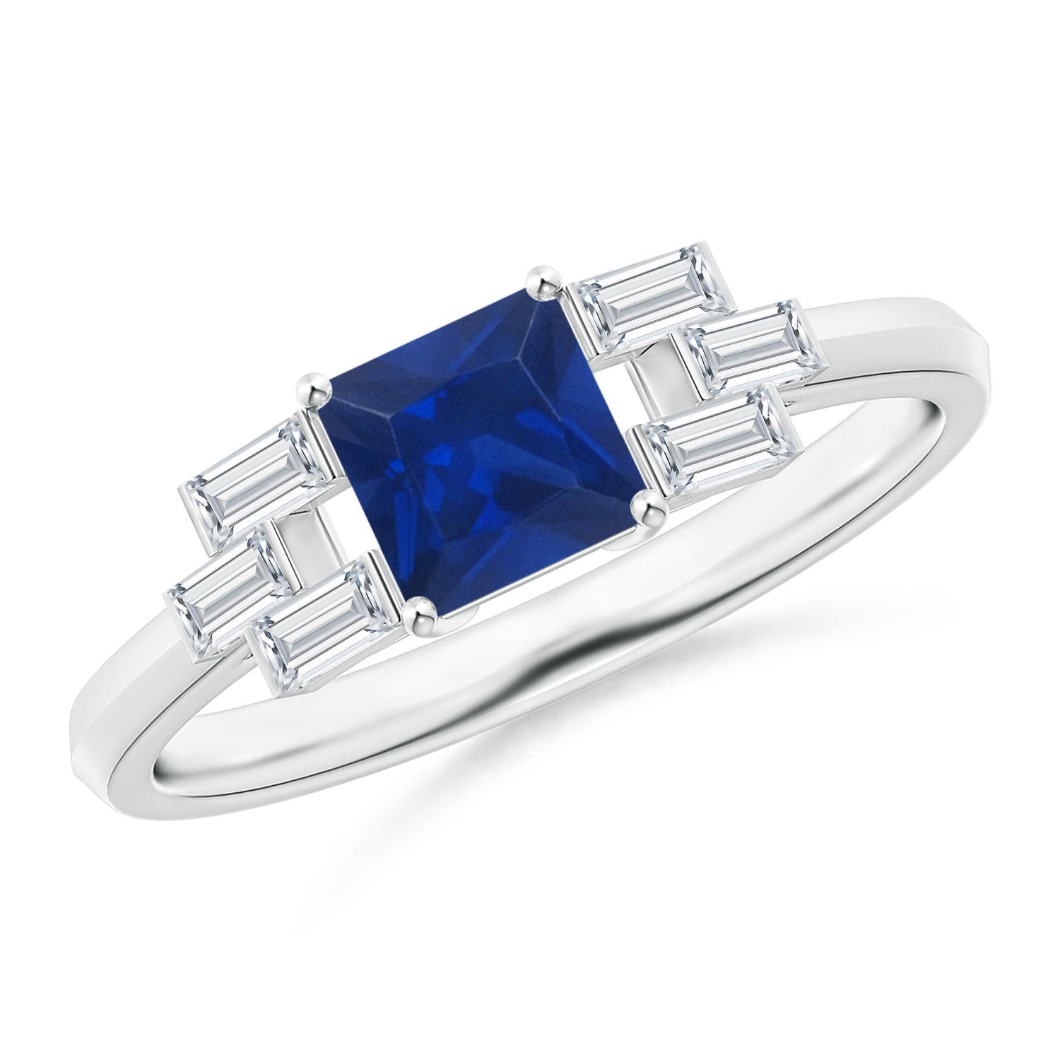 AAA - Blue Sapphire / 1.07 CT / 14 KT White Gold