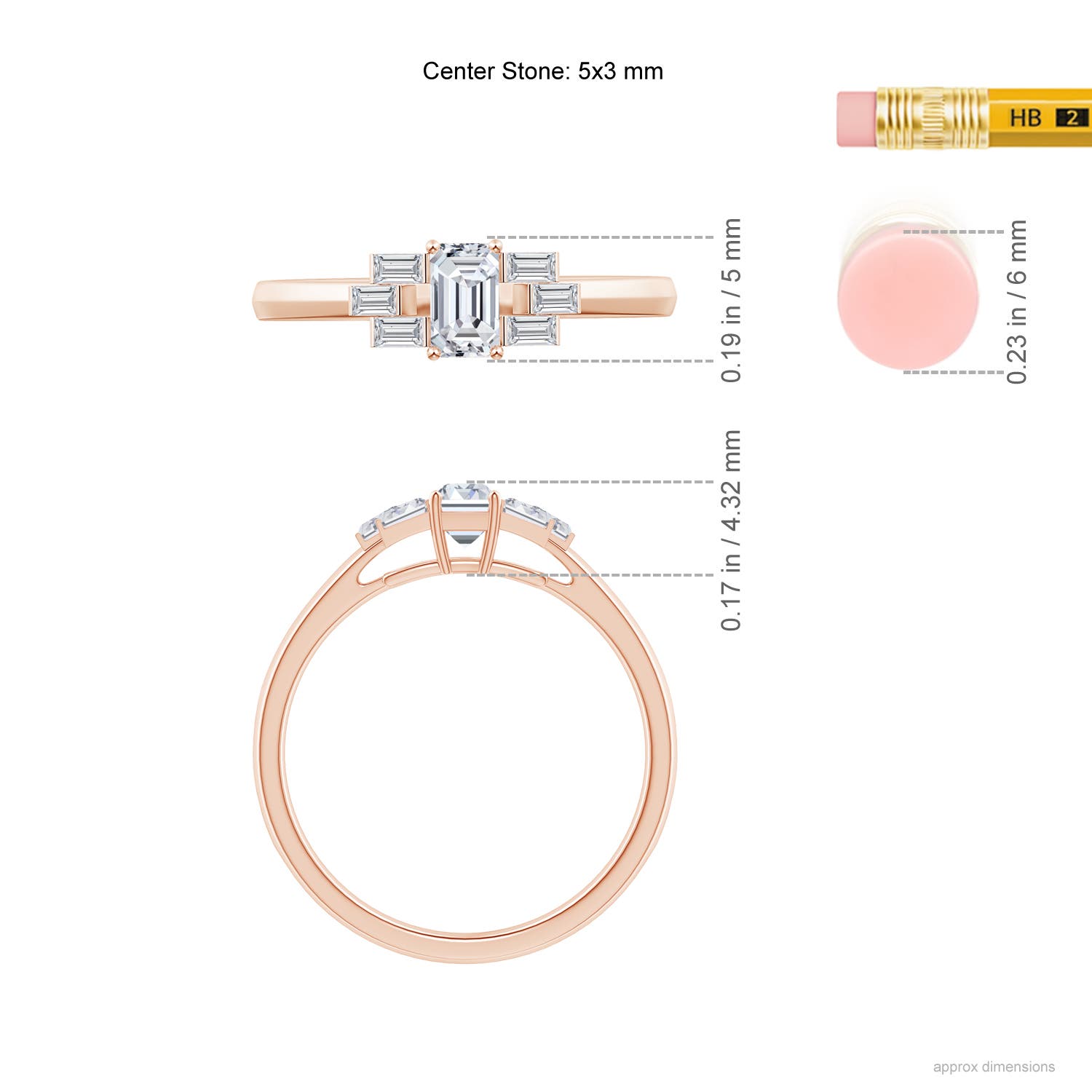 H, SI2 / 0.6 CT / 14 KT Rose Gold