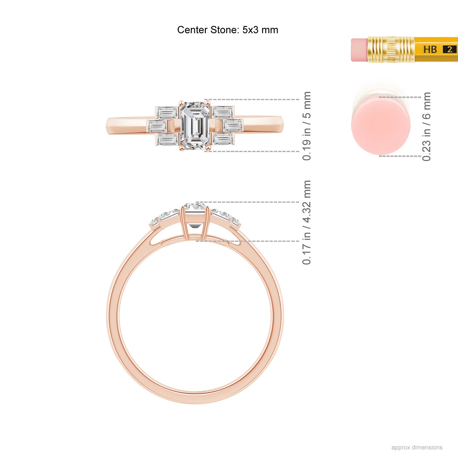 I-J, I1-I2 / 0.6 CT / 14 KT Rose Gold