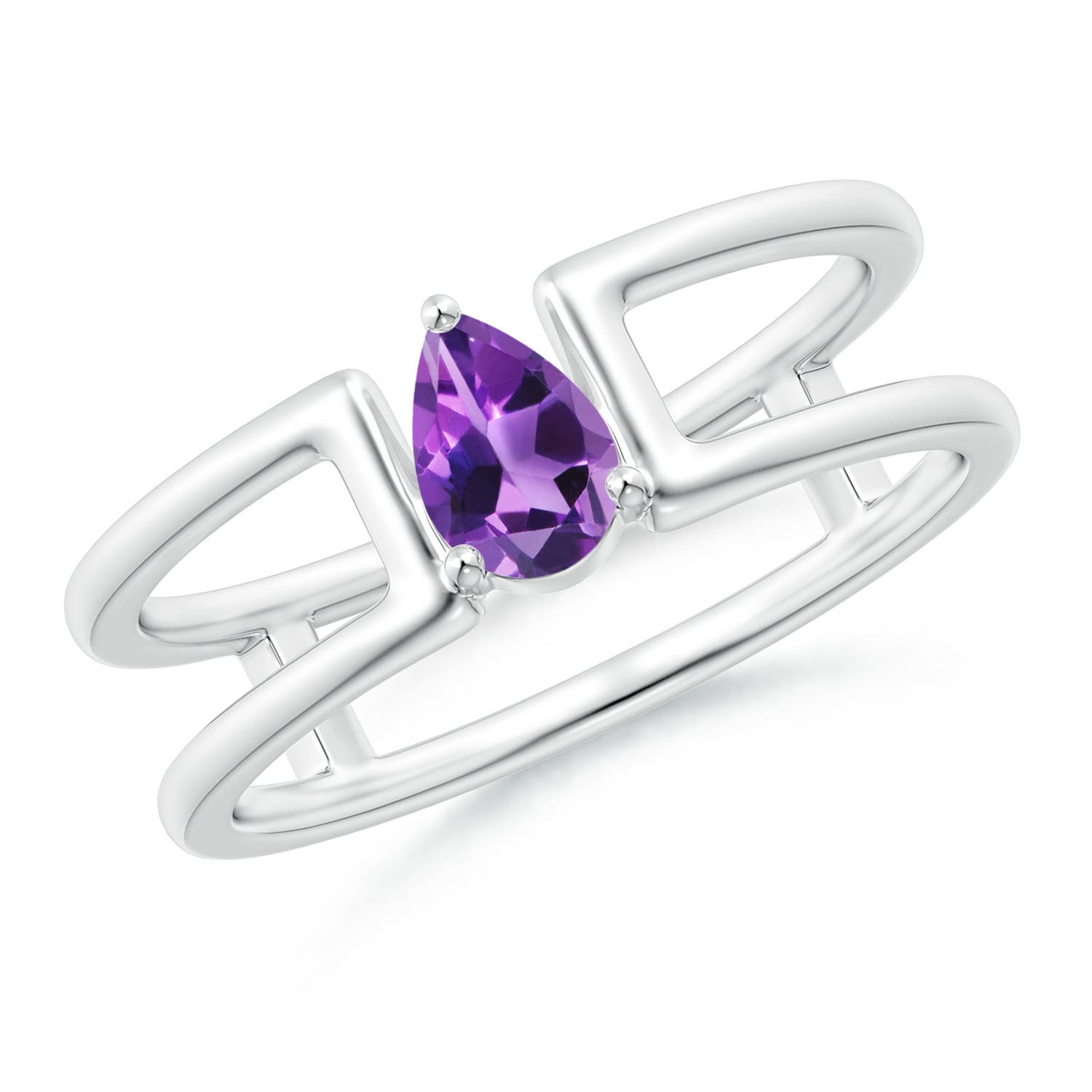 AAA - Amethyst / 0.33 CT / 14 KT White Gold