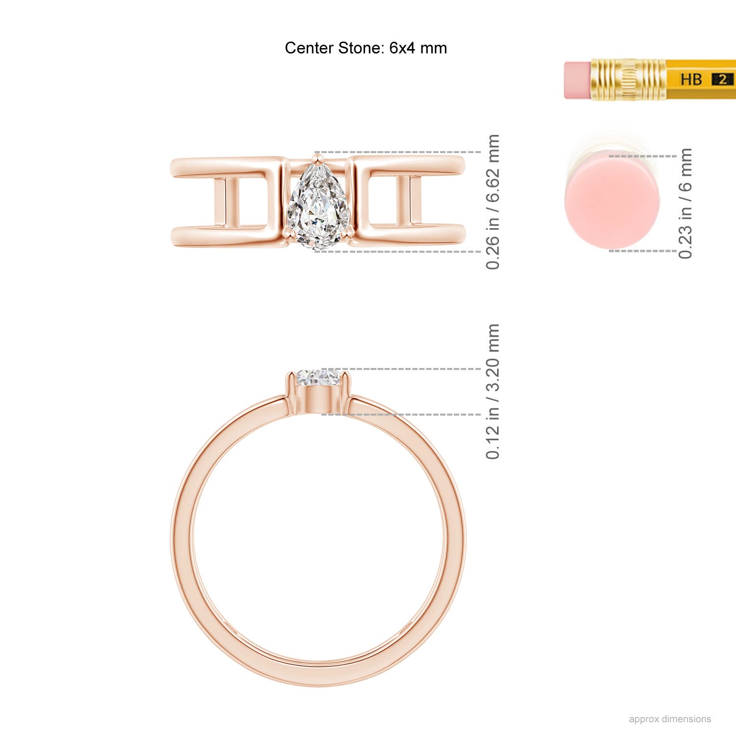 I-J, I1-I2 / 0.4 CT / 14 KT Rose Gold