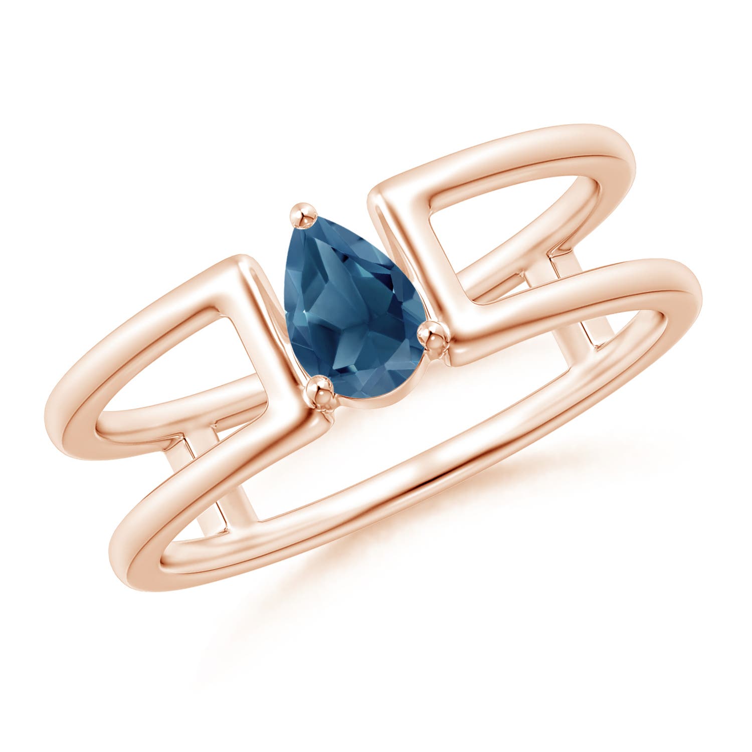 A - London Blue Topaz / 0.48 CT / 14 KT Rose Gold