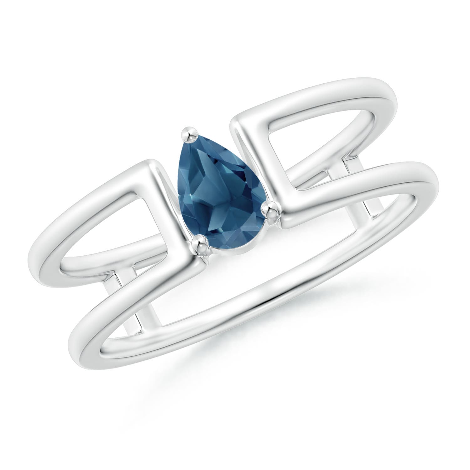 A - London Blue Topaz / 0.48 CT / 14 KT White Gold