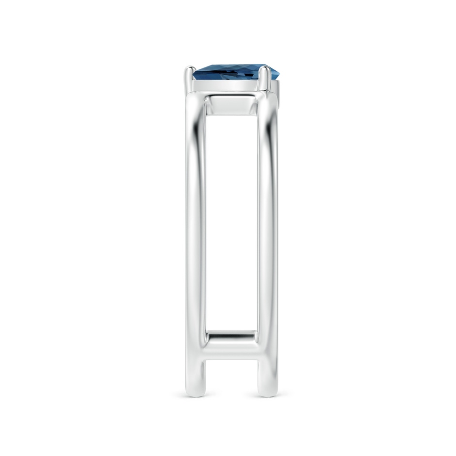 6x4mm A Pear London Blue Topaz Solitaire Parallel Split Shank Ring in White Gold side-2