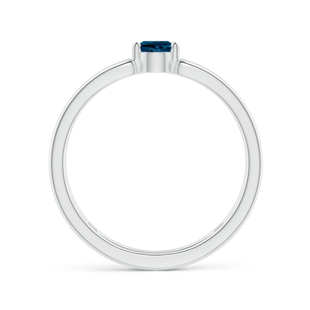 6x4mm AAAA Pear London Blue Topaz Solitaire Parallel Split Shank Ring in White Gold - side_1