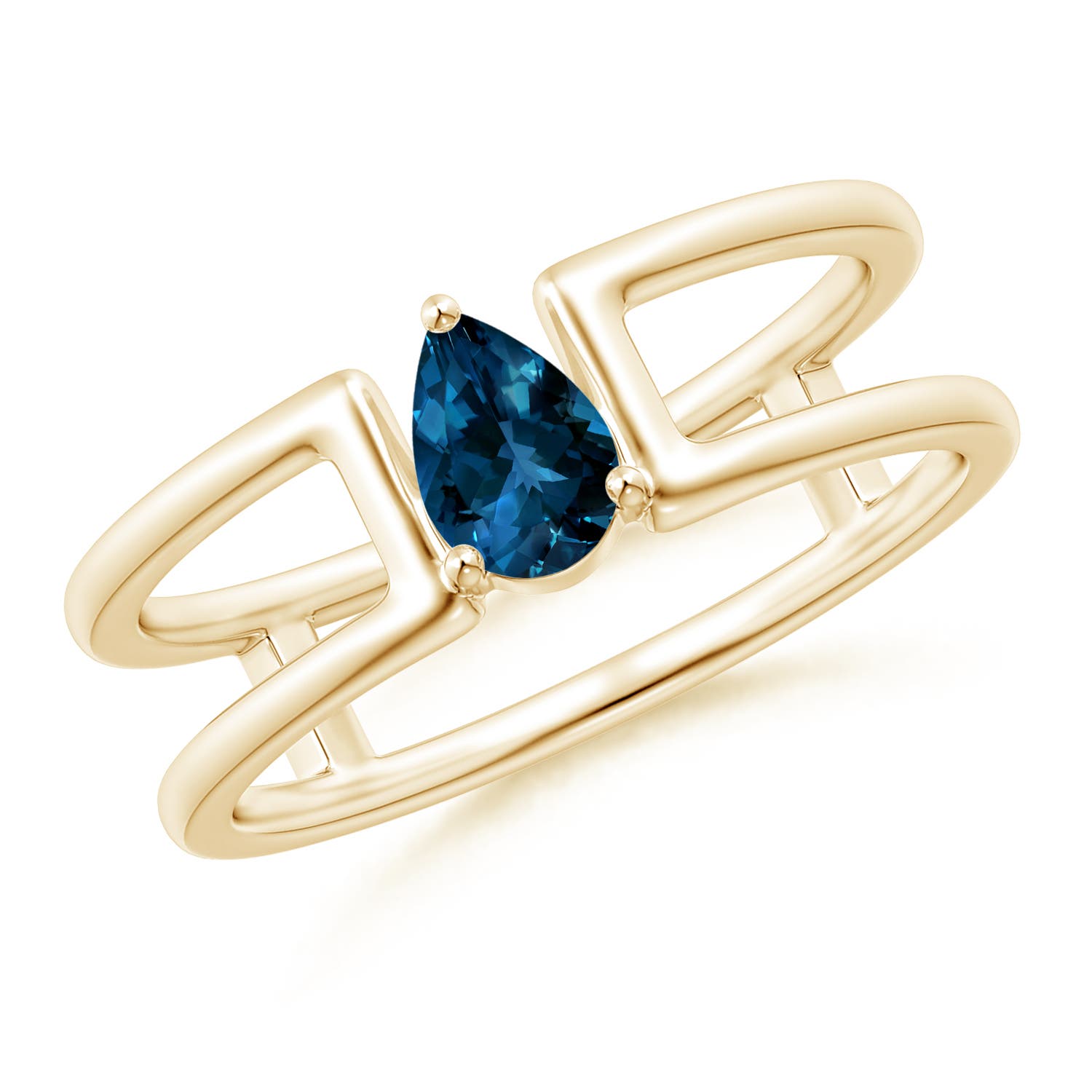 AAAA - London Blue Topaz / 0.48 CT / 14 KT Yellow Gold