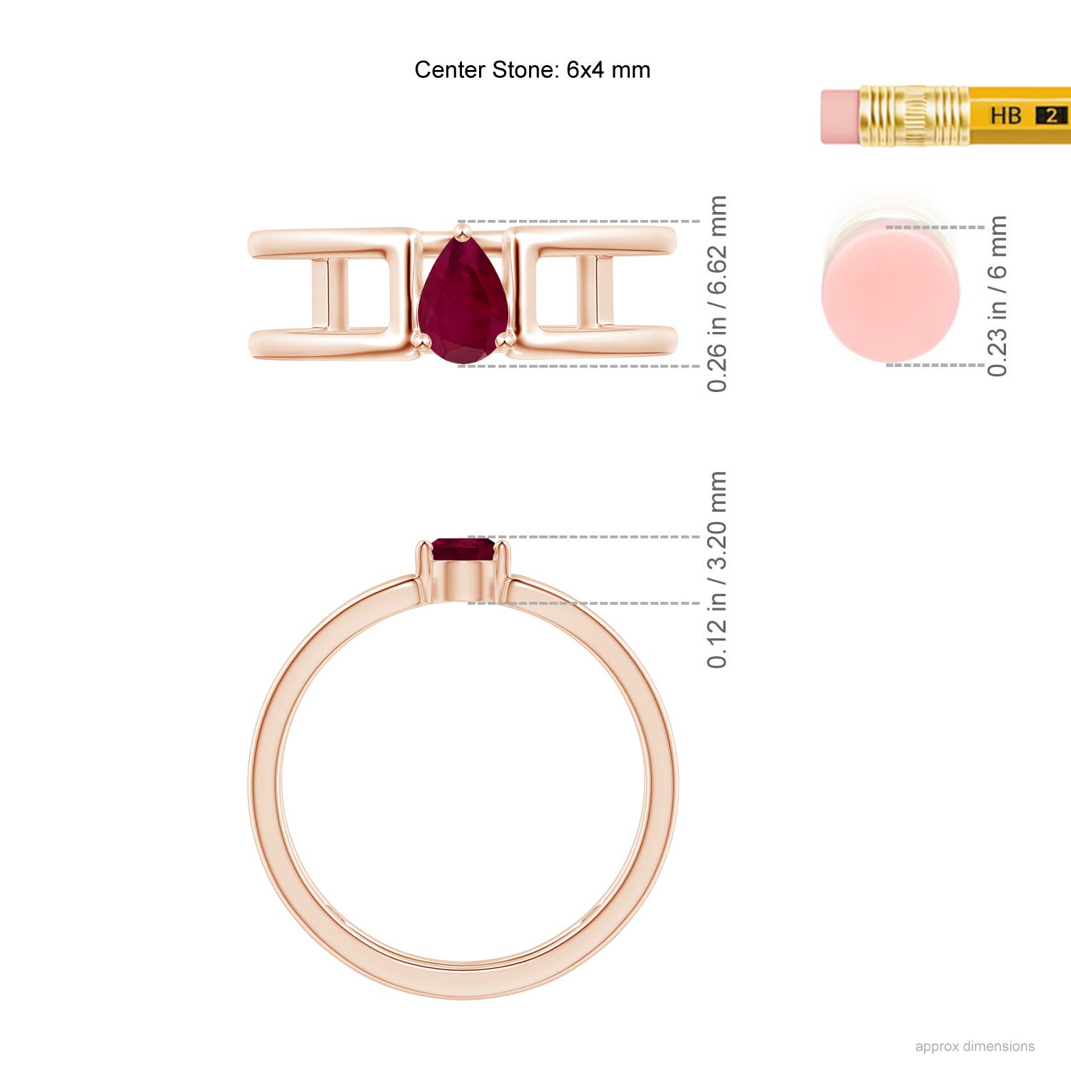 A - Ruby / 0.4 CT / 14 KT Rose Gold