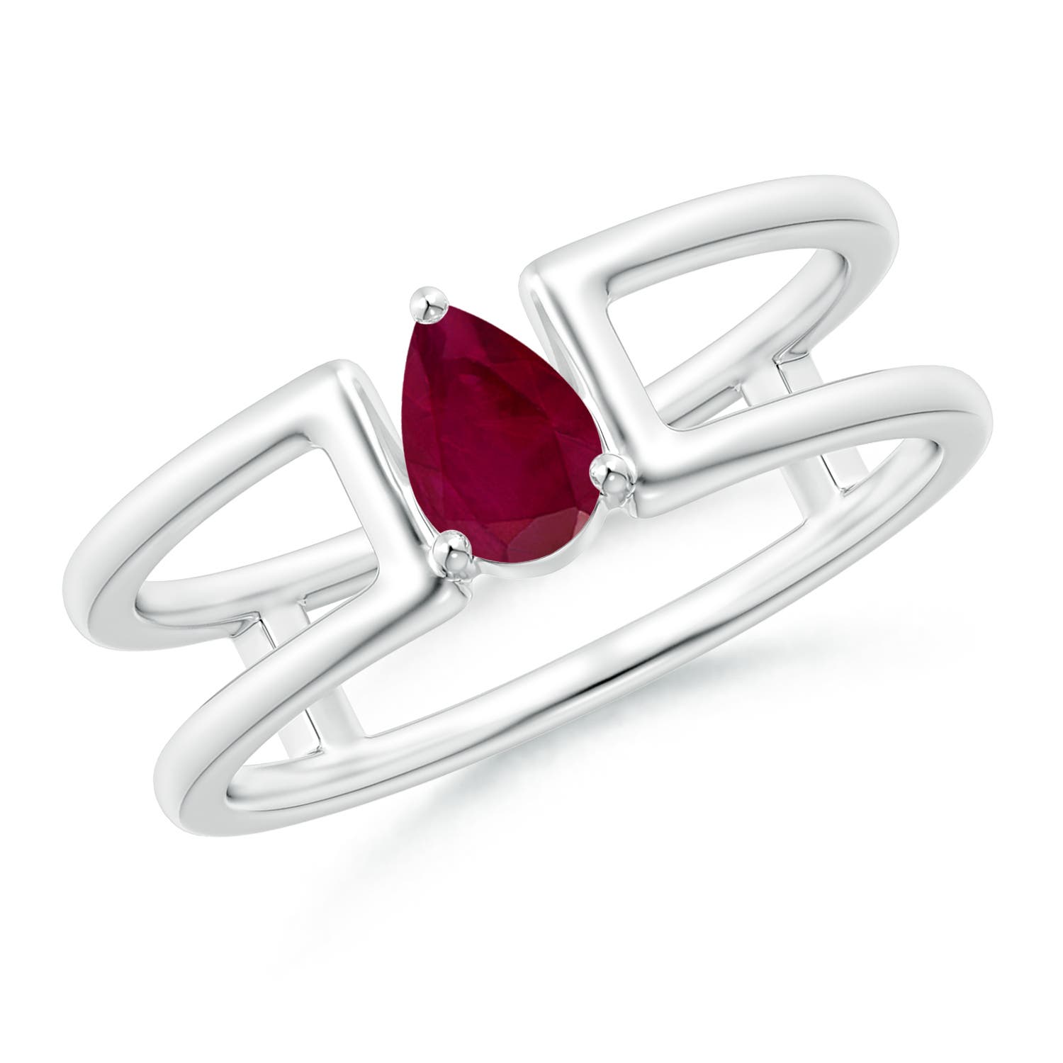 A - Ruby / 0.4 CT / 14 KT White Gold