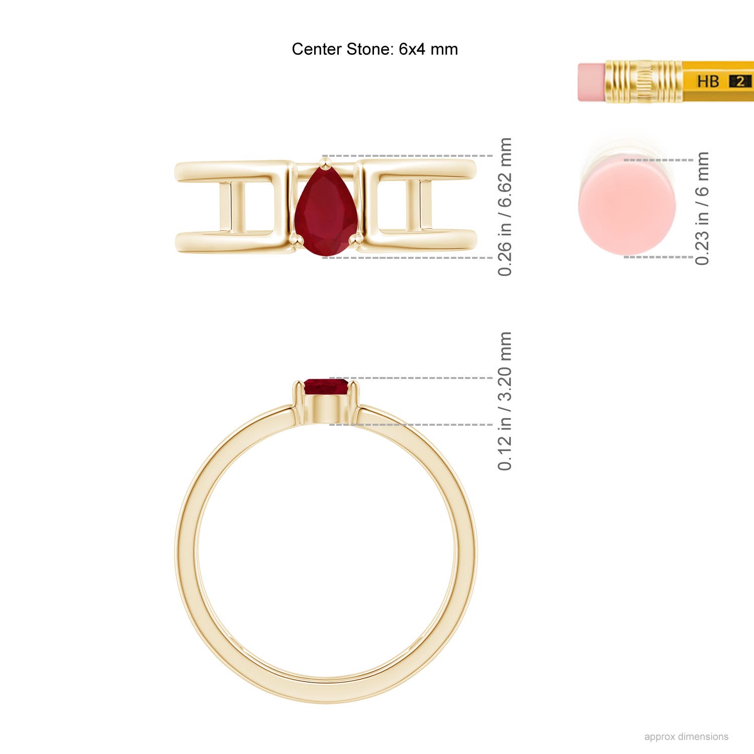 AA - Ruby / 0.4 CT / 14 KT Yellow Gold