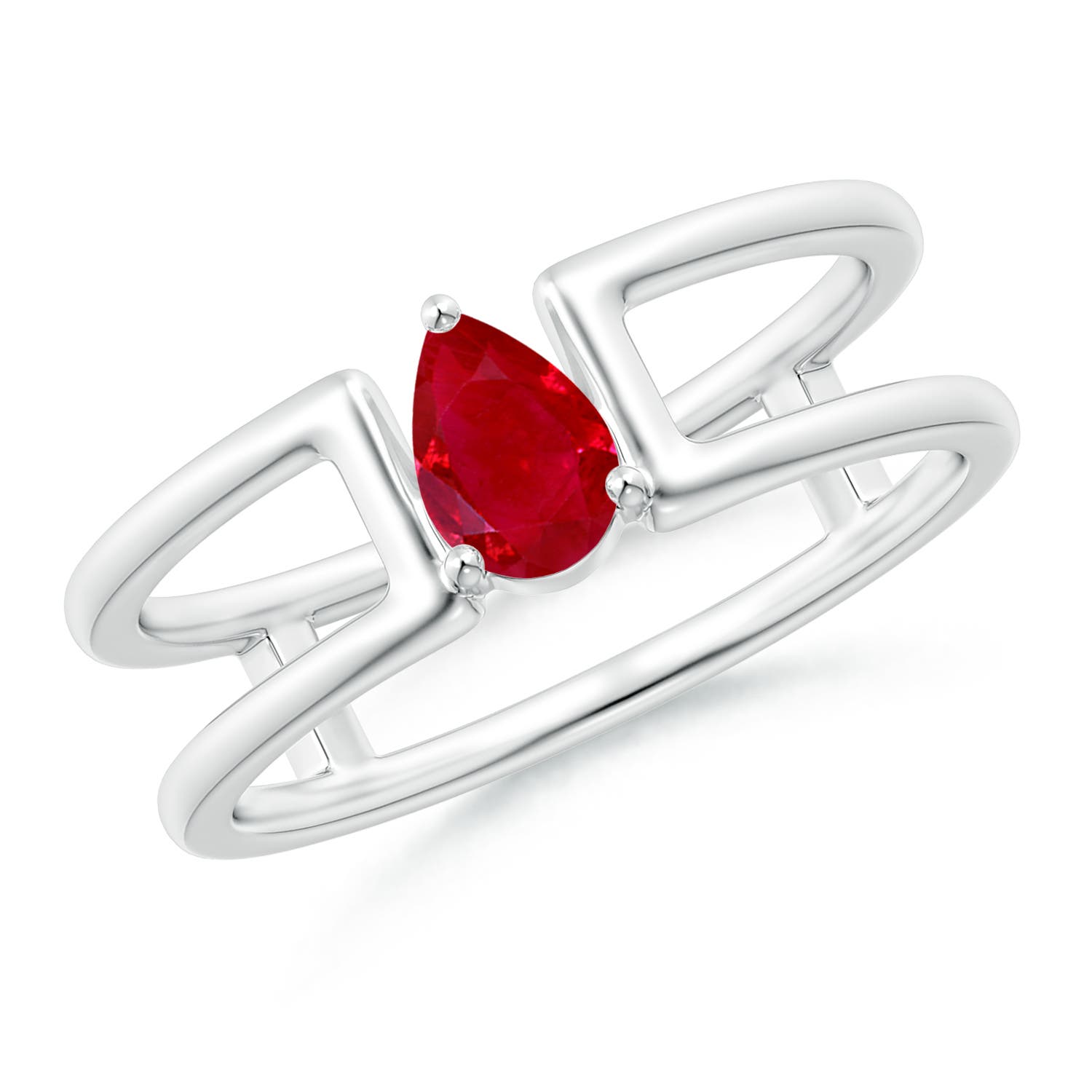 AAA - Ruby / 0.4 CT / 14 KT White Gold