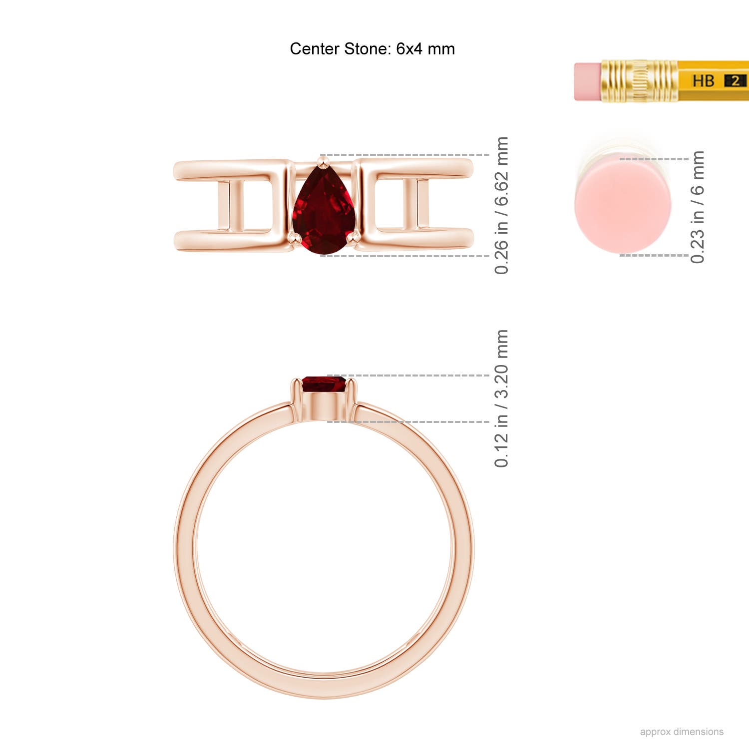 AAAA - Ruby / 0.4 CT / 14 KT Rose Gold