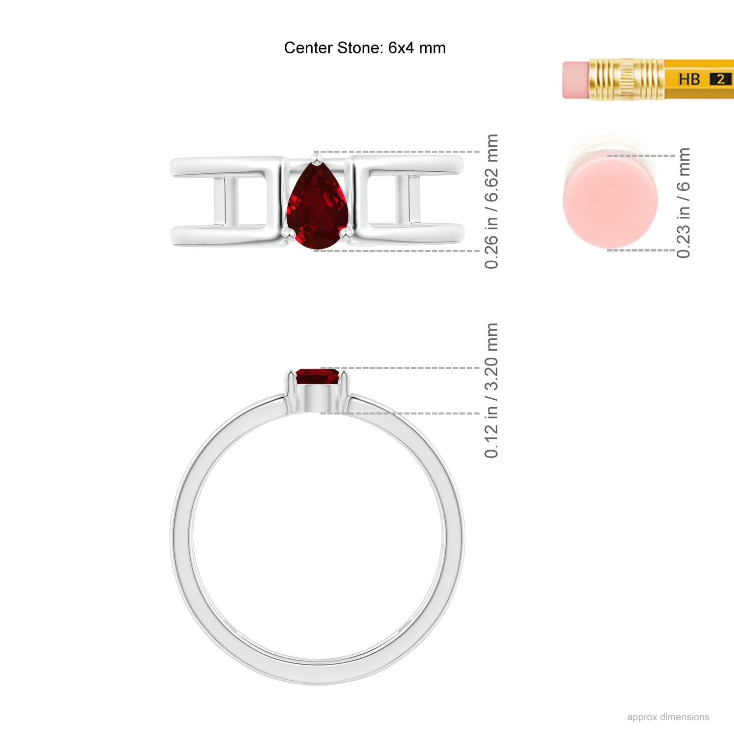 AAAA - Ruby / 0.4 CT / 14 KT White Gold