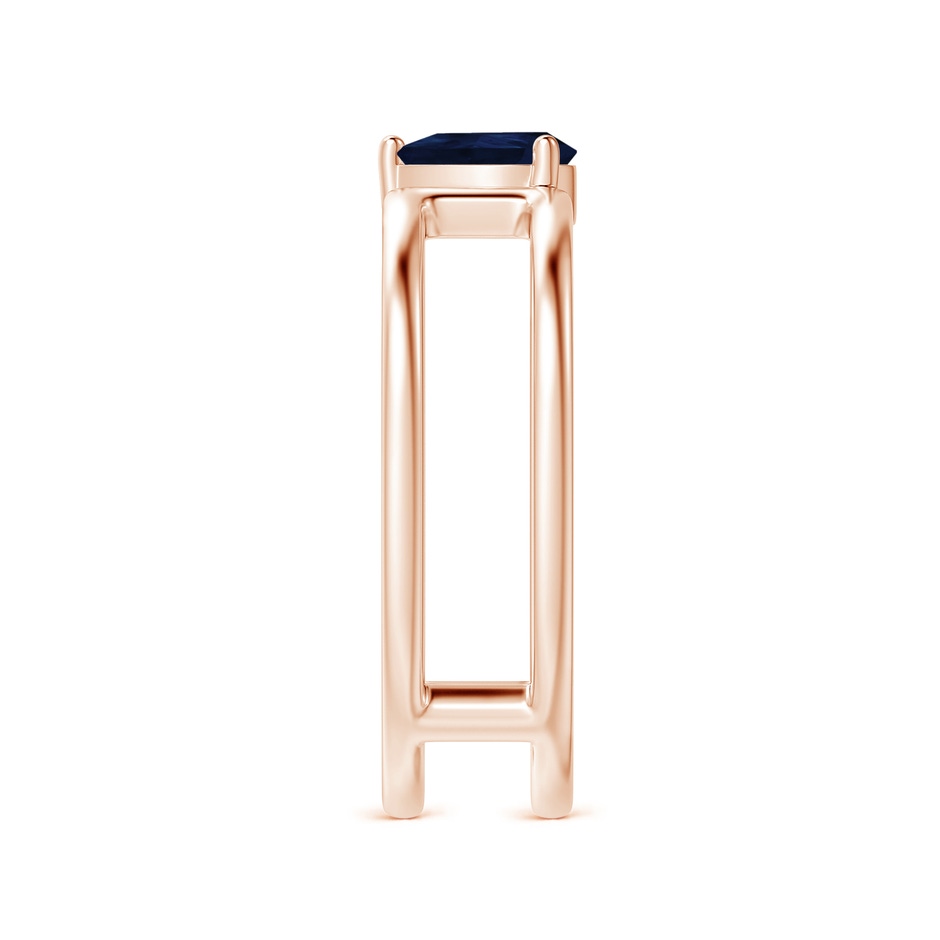 6x4mm A Pear Sapphire Solitaire Parallel Split Shank Ring in Rose Gold side-2