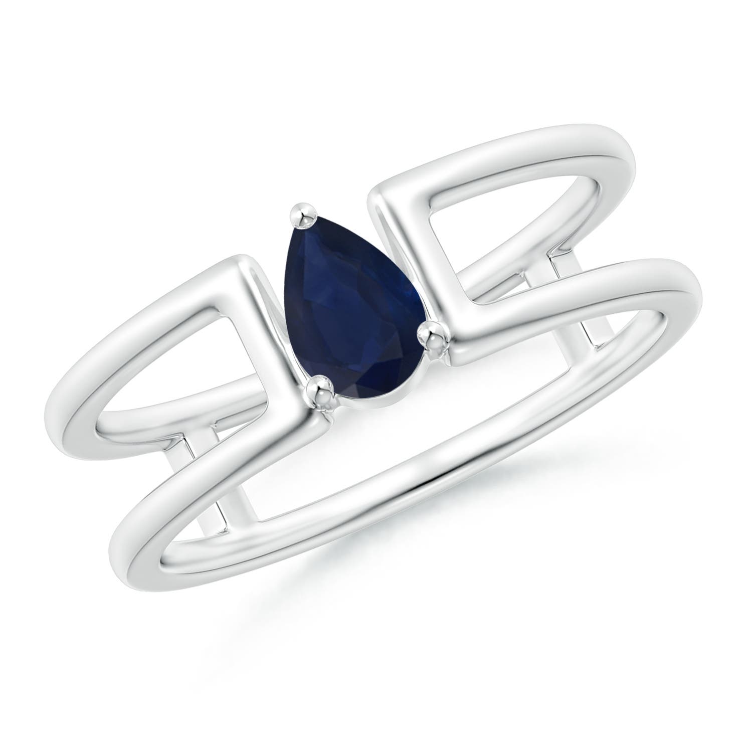 A - Blue Sapphire / 0.4 CT / 14 KT White Gold