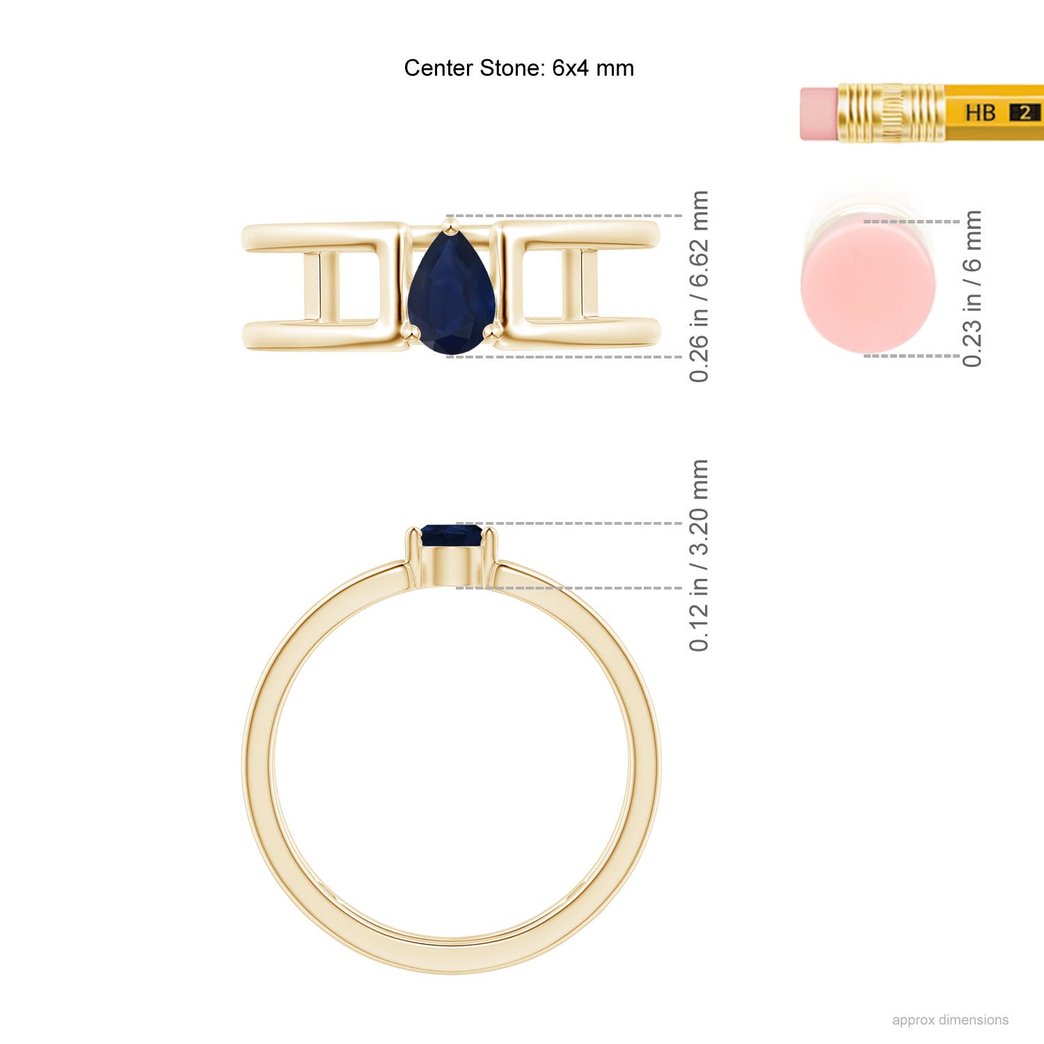 A - Blue Sapphire / 0.4 CT / 14 KT Yellow Gold