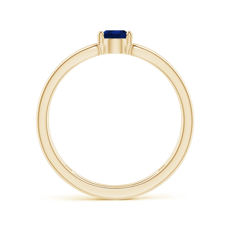 6x4mm AA Pear Sapphire Solitaire Parallel Split Shank Ring in Yellow Gold side-1