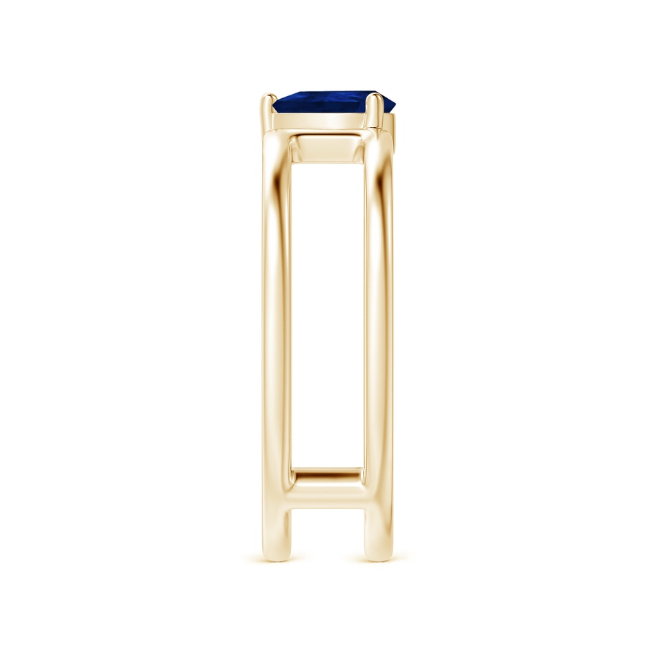 6x4mm AA Pear Sapphire Solitaire Parallel Split Shank Ring in Yellow Gold side-2