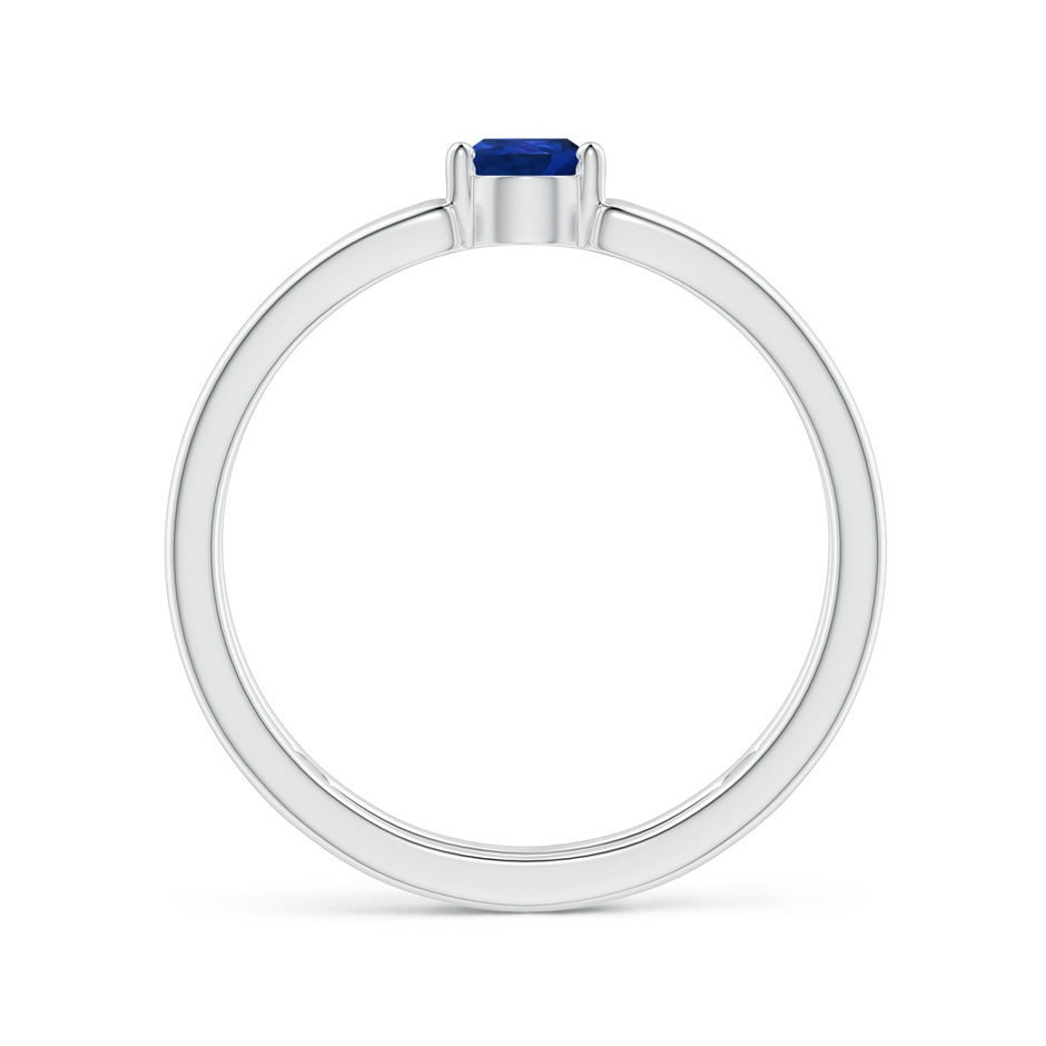 6x4mm AAA Pear Sapphire Solitaire Parallel Split Shank Ring in P950 Platinum side-1