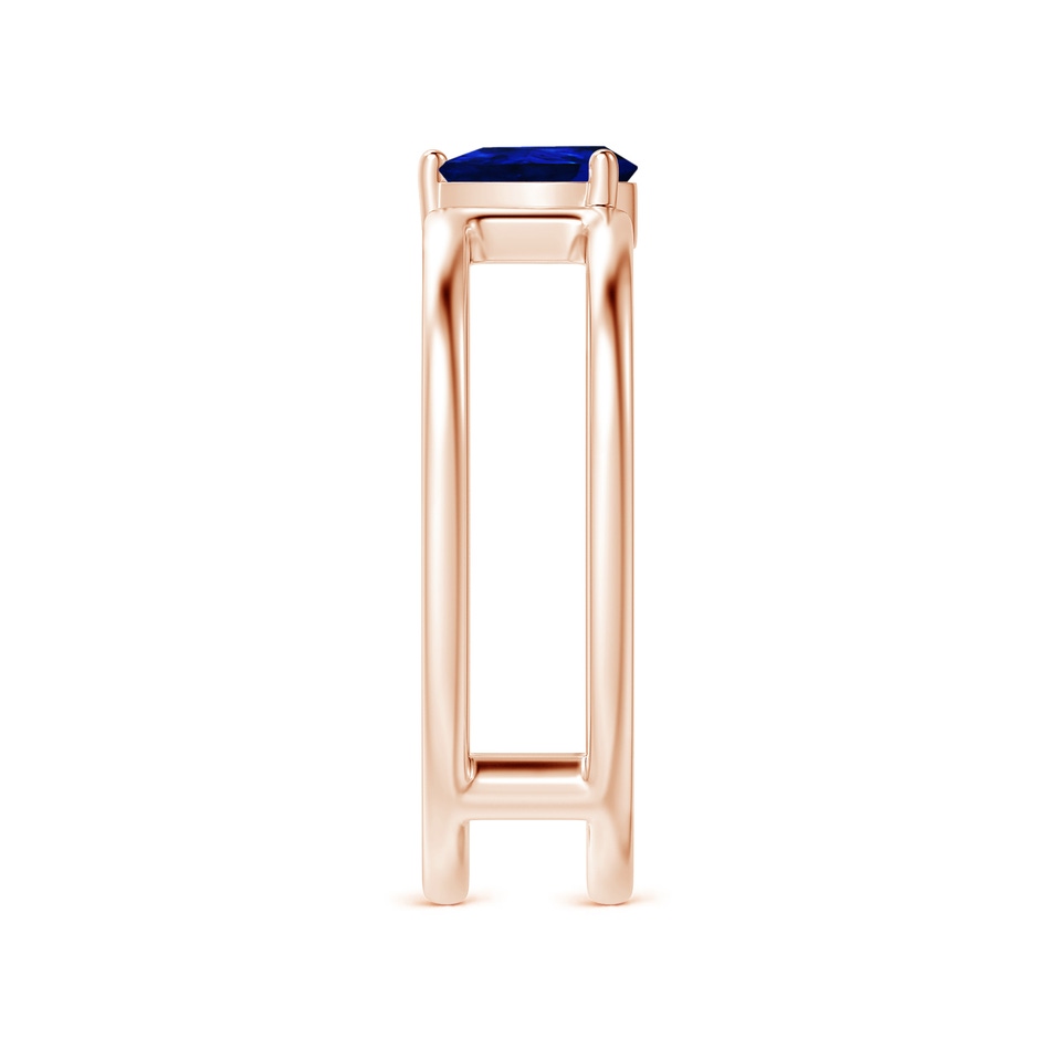 6x4mm AAAA Pear Sapphire Solitaire Parallel Split Shank Ring in Rose Gold side-2