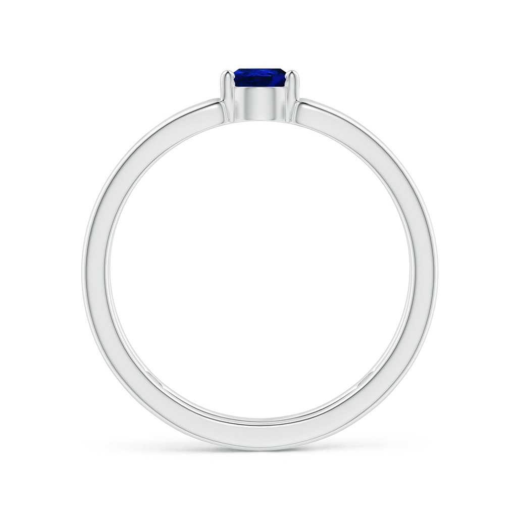 6x4mm AAAA Pear Sapphire Solitaire Parallel Split Shank Ring in White Gold - side_1