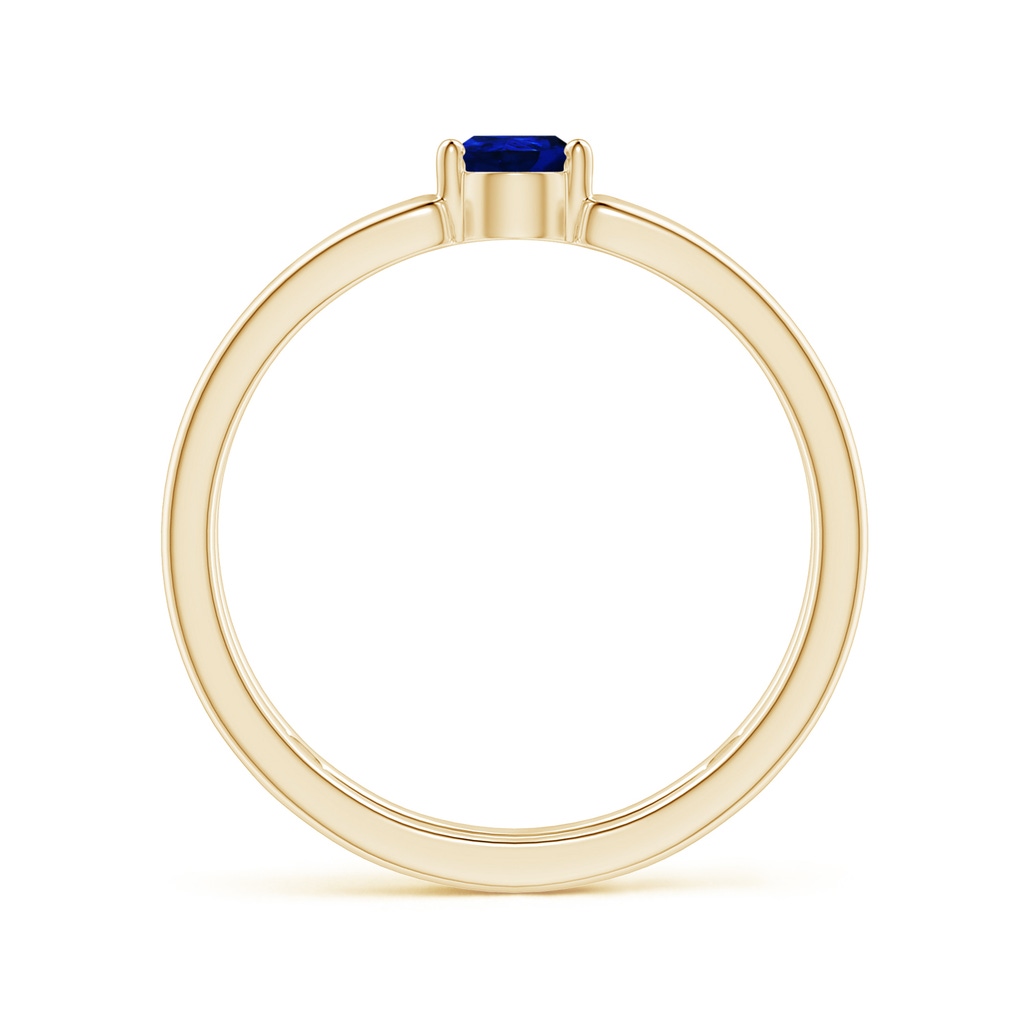 6x4mm AAAA Pear Sapphire Solitaire Parallel Split Shank Ring in Yellow Gold - side_1